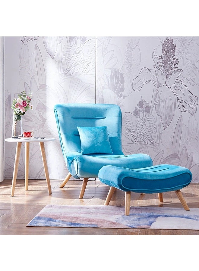 JCB CHIC Lazy Chair with Ottoman,Comfy Fabric Accent Lounge Arm Chair with Lumbar Pillow and Footrest,Lazy Sofa Single Sofa Modern Minimalist Recliner Sofa for Bedroom, Living Room - Image 1
